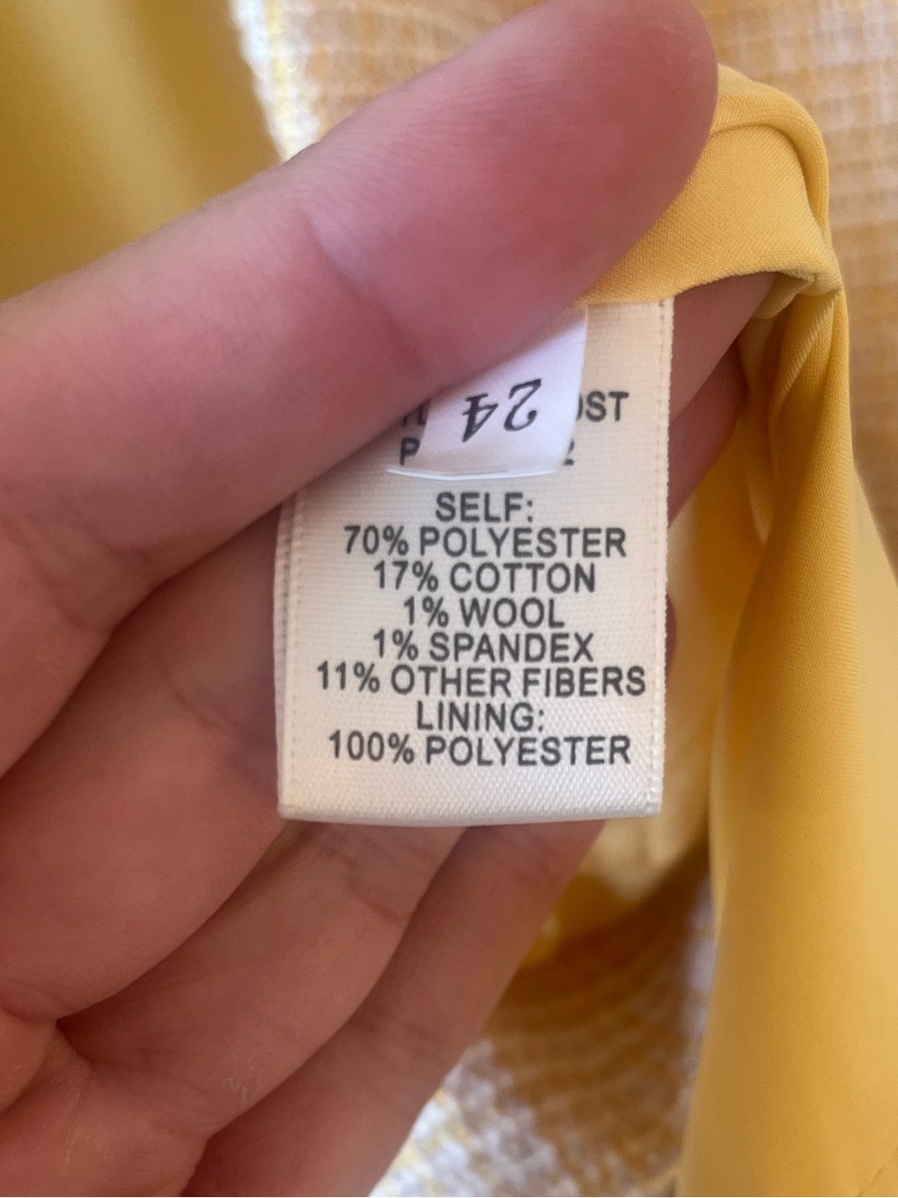 Skies Are Blue Yellow Tweed Open-Front Blazer | Size Large - Picture 7 of 7